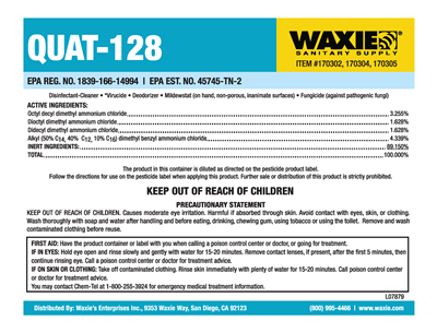 Quat-128 Waxie Label