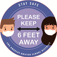 (Floor Decal) Please Keep 6 Feet Away - Elementary School