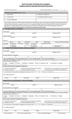 • 5313 LAUSD Enrollment Form (Spanish)