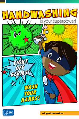(Poster) CDC - Hand Washing Superhero