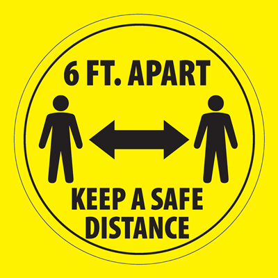 (Floor Decal) 6 Feet Apart Keep a Safe Distance