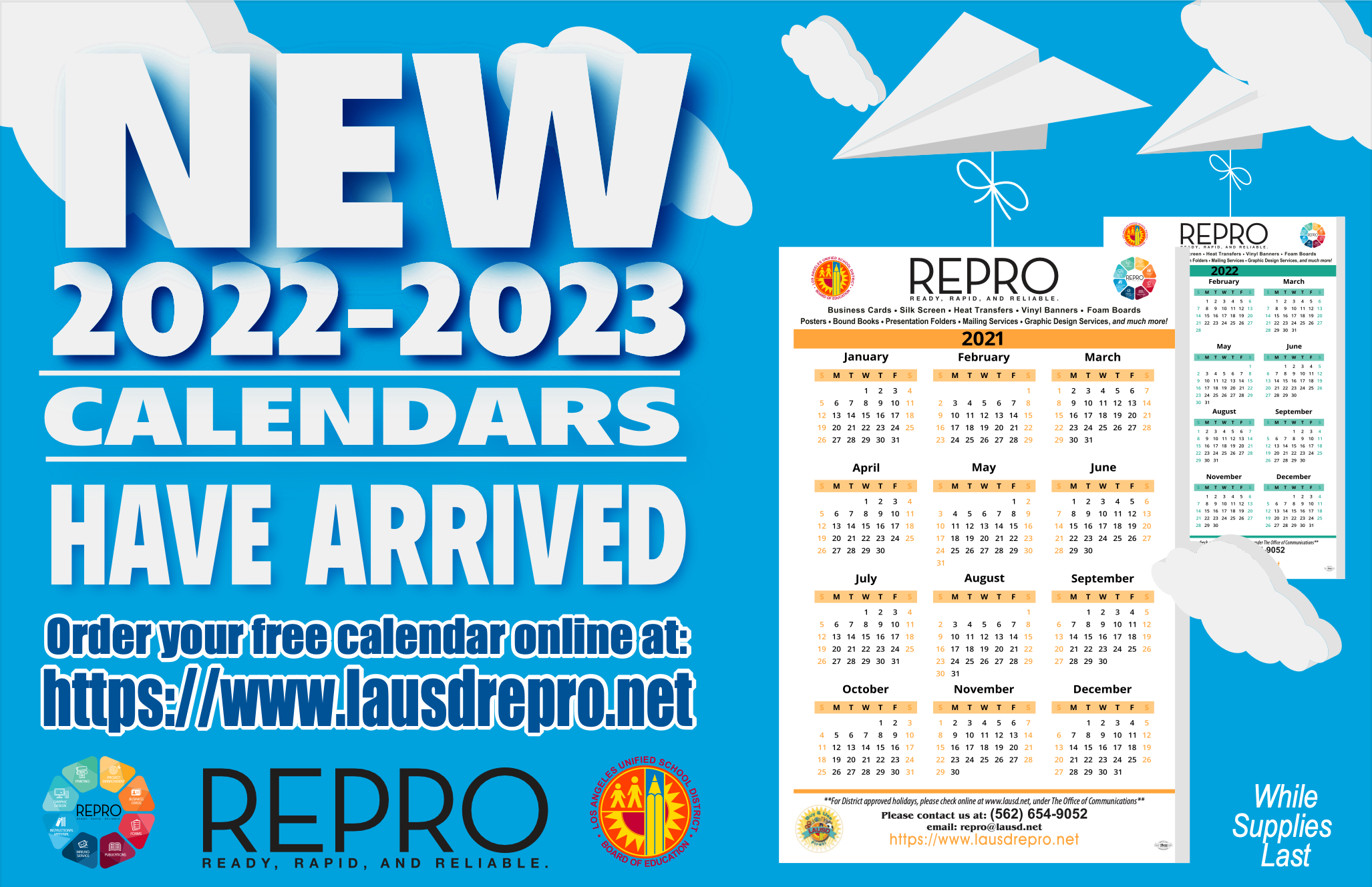 Lausd Calendar 2022 Lausd Reprographics